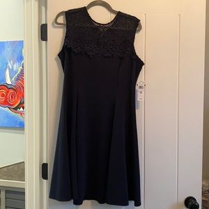 Navy lace top dress